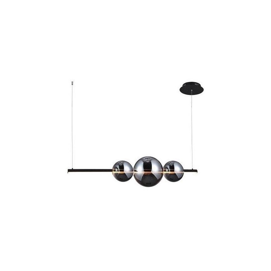 Azzardo - Резервно стъкло за полилей SANDRA черен/хром - малко Ø 15 см