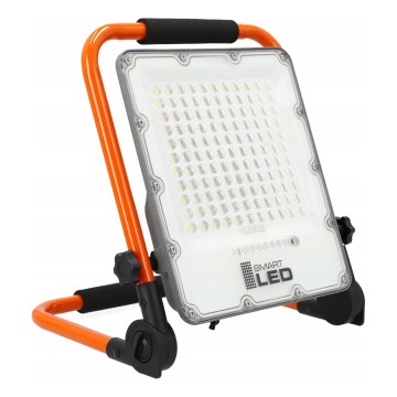 Акумулаторен LED прожектор със стойка LED/100W/3,2V 5000K 5000 mAh IP65 оранжев