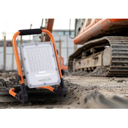 LED презареждаем прожектор със стойка с регулируема яркост LED/50W/3,2V 4500K 5000 mAh IP65 оранжев