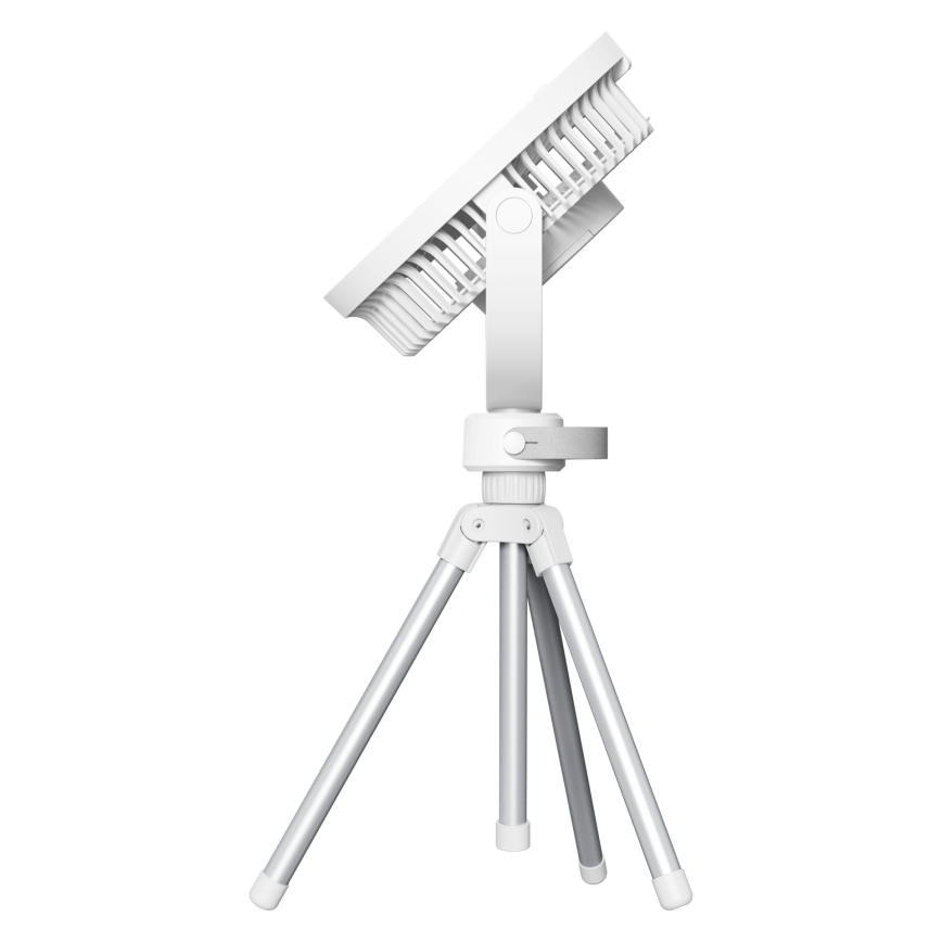 Акумулаторен настолен вентилатор с LED осветление 8W/3,7V 2400 mAh бял