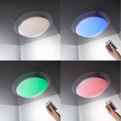 B.K.Licht BKL1025 - LED RGB Димируема  Външна Таванна лампа ASKELLA LED/12W/230V IP44 + дистанционно управление