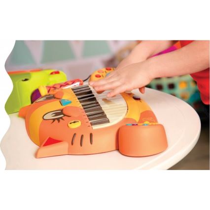 B-Toys - Детско пиано с микрофон Cat 4xAA