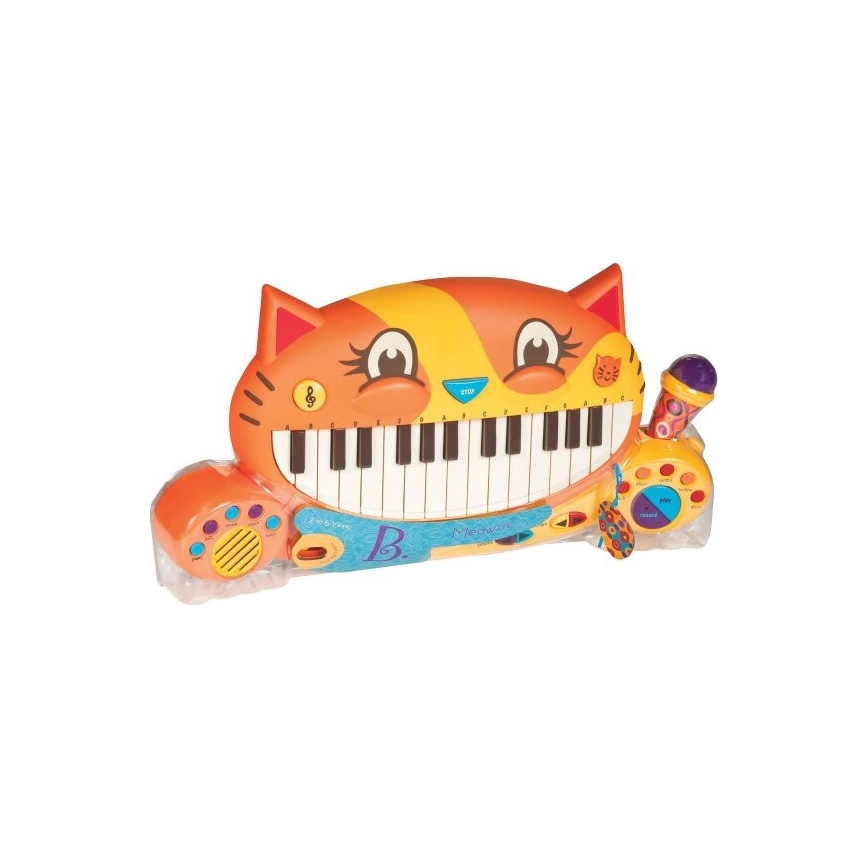 B-Toys - Детско пиано с микрофон Cat 4xAA
