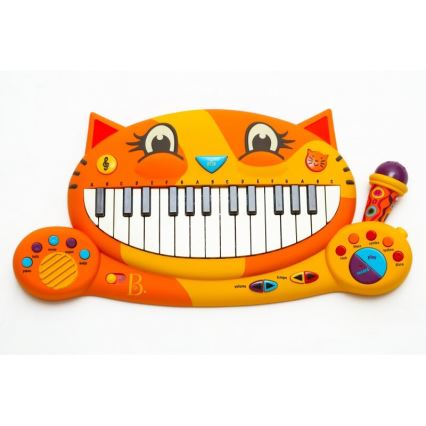 B-Toys - Детско пиано с микрофон Cat 4xAA