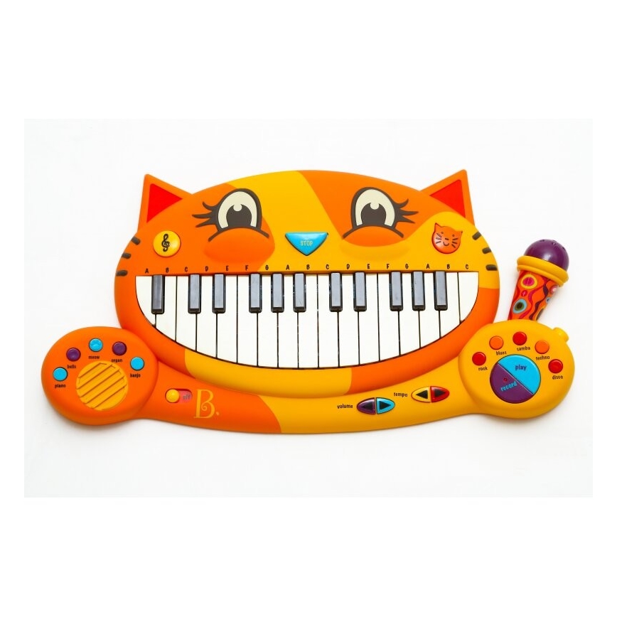 B-Toys - Детско пиано с микрофон Cat 4xAA