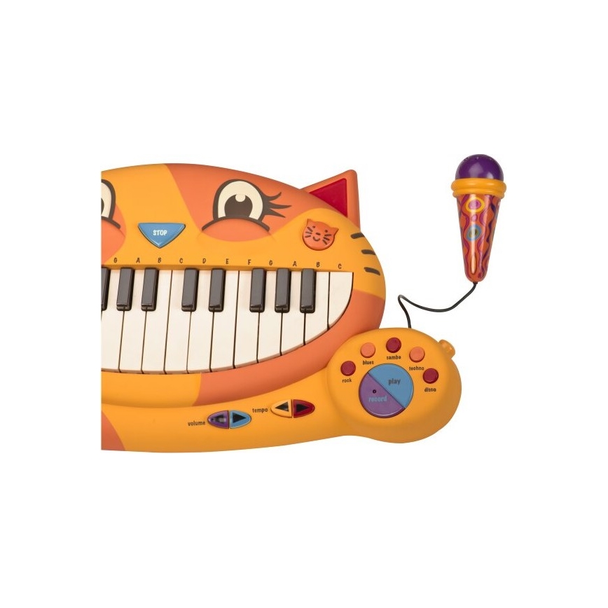 B-Toys - Детско пиано с микрофон Cat 4xAA