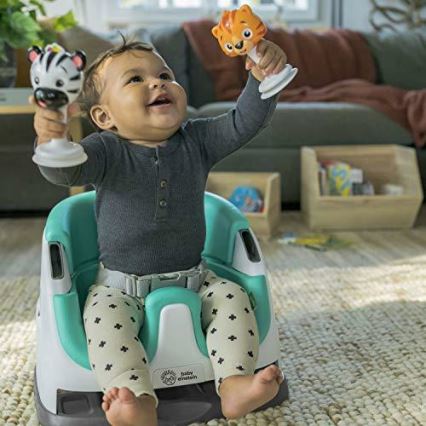 Baby Einstein - Повдигаща седалка за трапезна маса с 2 играчки 2в1 DINE&DISCOVER
