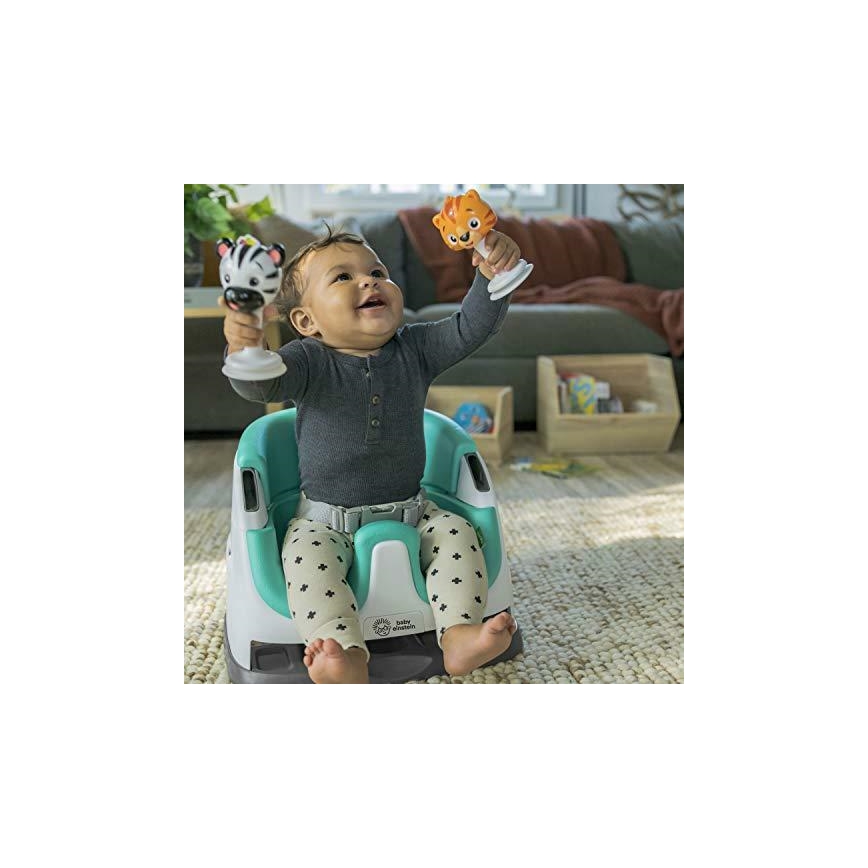 Baby Einstein - Повдигаща седалка за трапезна маса с 2 играчки 2в1 DINE&DISCOVER