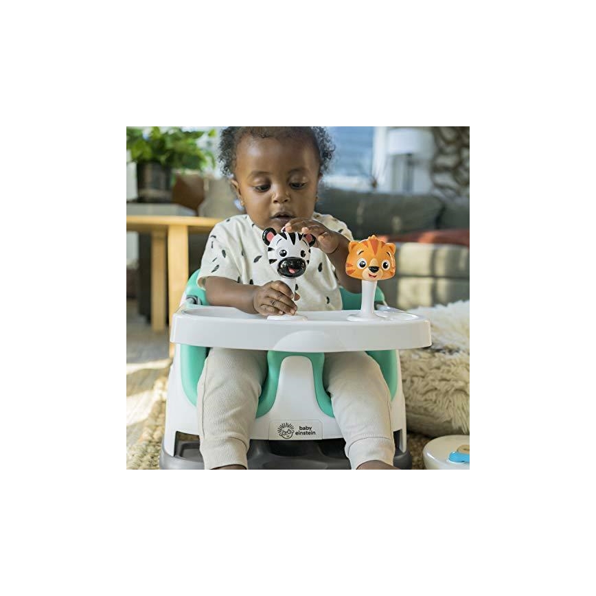 Baby Einstein - Повдигаща седалка за трапезна маса с 2 играчки 2в1 DINE&DISCOVER
