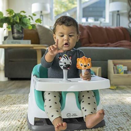 Baby Einstein - Повдигаща седалка за трапезна маса с 2 играчки 2в1 DINE&DISCOVER