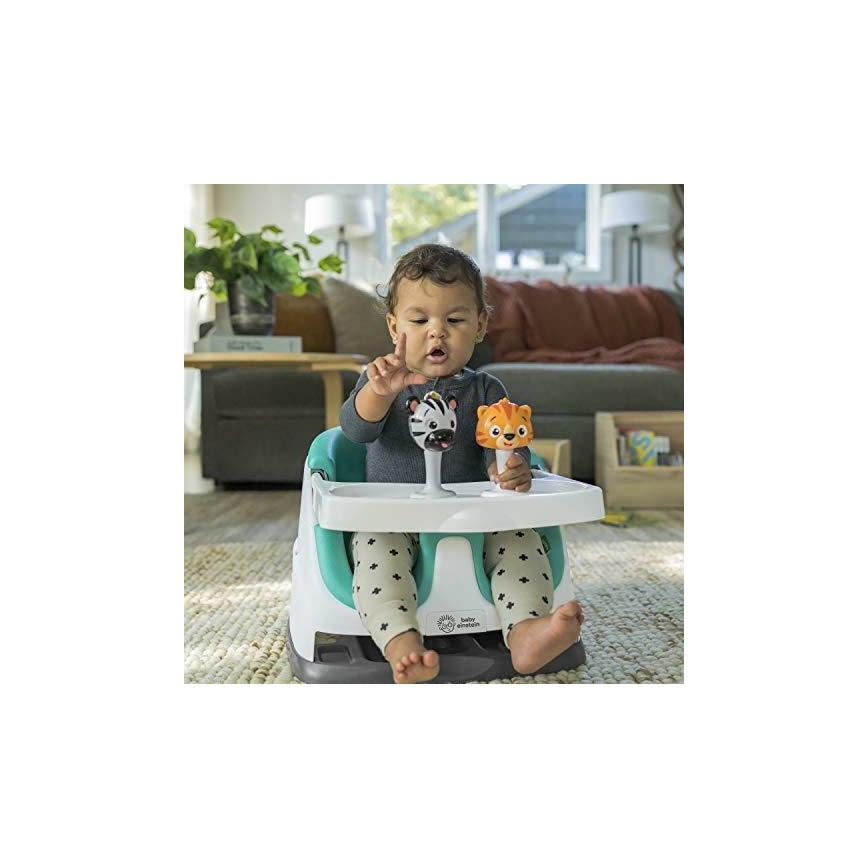Baby Einstein - Повдигаща седалка за трапезна маса с 2 играчки 2в1 DINE&DISCOVER