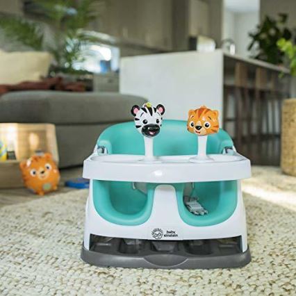 Baby Einstein - Повдигаща седалка за трапезна маса с 2 играчки 2в1 DINE&DISCOVER