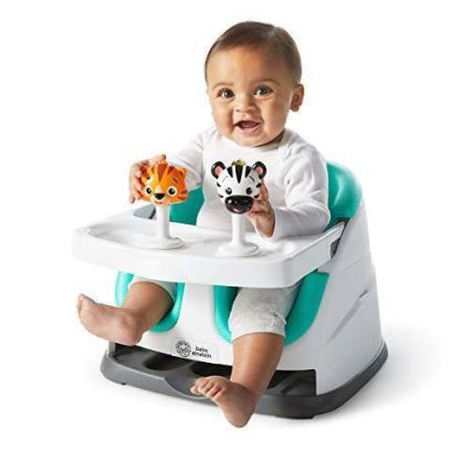 Baby Einstein - Повдигаща седалка за трапезна маса с 2 играчки 2в1 DINE&DISCOVER