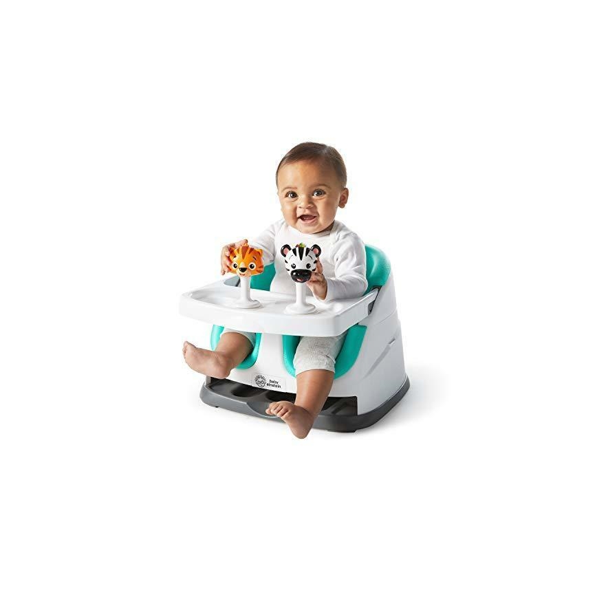 Baby Einstein - Повдигаща седалка за трапезна маса с 2 играчки 2в1 DINE&DISCOVER