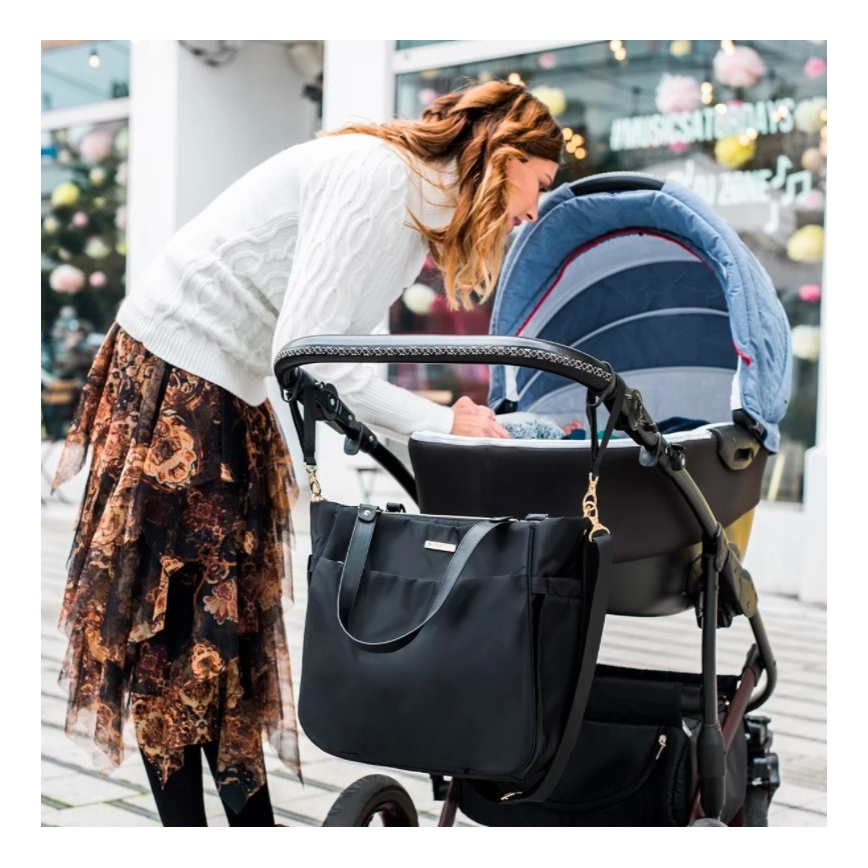 BabyOno - Чанта за памперси за детска количка Coco черен