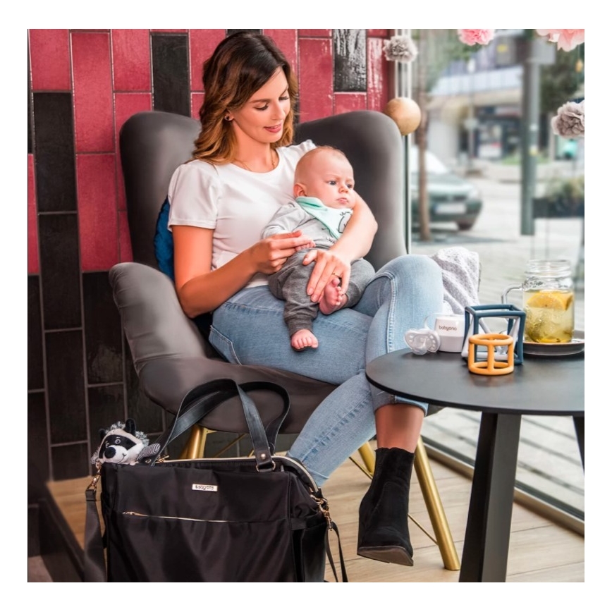 BabyOno - Чанта за памперси за детска количка Coco черен