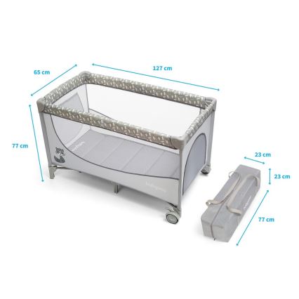 BabyOno - Кошарка за пътуване BASIC сива