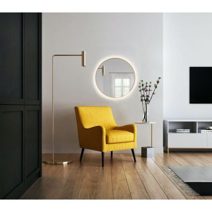 Baltica Design - LED стенно огледало за баня с подсветка BRIGHT LED/15W/230V 4500K диаметър 70 см IP65 златисто