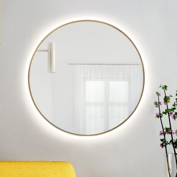 Baltica Design - LED стенено огледало за баня с подсветка BRIGHT LED/15W/230V 4500K Ø 100 cm IP65 златно