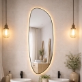 Baltica Design - LED стенено огледало за баня с подсветка STONE FLUID LED/15W/230V 2700K 155x50 cm IP65 черно