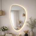 Baltica Design - LED стенено огледало за баня с подсветка STONE FLUID LED/15W/230V 2700K 92x55 cm IP65 златисто