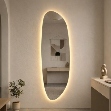 Baltica Design - LED стенно огледало за баня с подсветка STONE FLUID LED/15W/230V 2700K 155x50 cm IP65