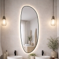 Baltica Design - LED стенно огледало за баня с подсветка STONE FLUID LED/15W/230V 4500K 155x50 cm IP65 черно