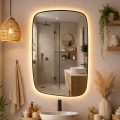 Baltica Design - LED Стенно огледало за баня с вградено осветление STONE CALM LED/15W/230V 2700K 90x60 см IP65 черно