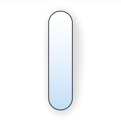 Baltica Design - Стенно огледало TINY BORDER 155x40 cm черно