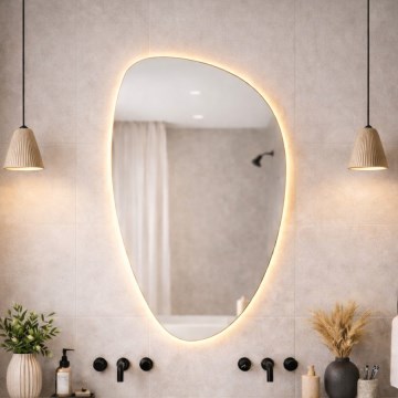 Baltica Design - Стенно огледало за баня с подсветка STONE FLUID LED/15W/230V 2700K 92x55 cm IP65