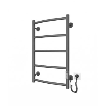 Банен радиатор-лира CLASSIC 65W/230V 66x42 cm неръждаема стомана/антрацит дясна