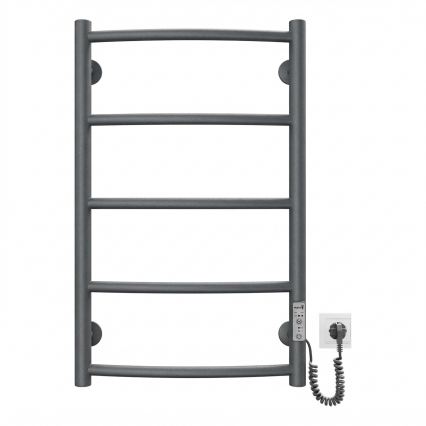 Банен радиатор-лира CLASSIC 65W/230V 66x42 cm неръждаема стомана/антрацит дясна