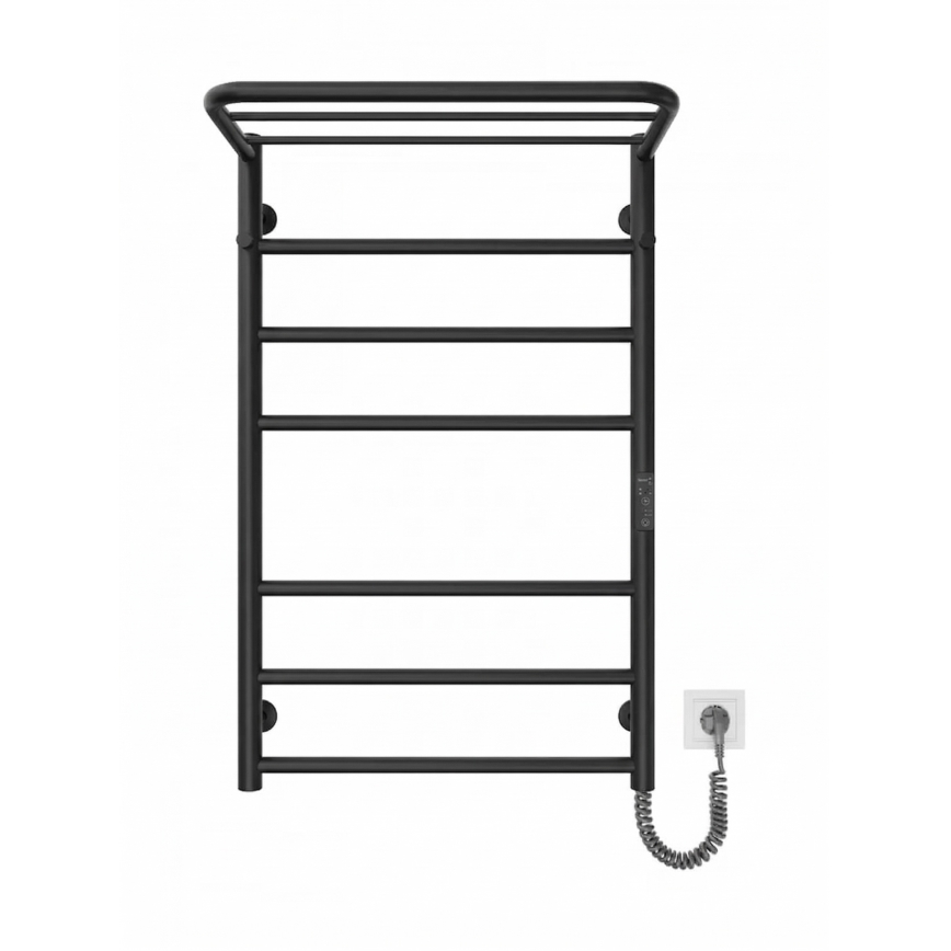 Банен радиатор-стълба HOME 95W/230V 77x53 cm инокс/черен, десен