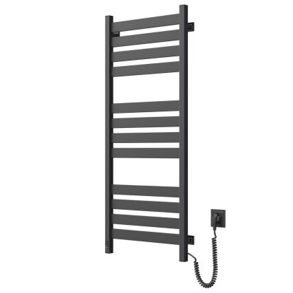 Сушилник за кърпи за баня с термостат LARGO 541W/230V 120,6 cm IP44 черен десен правоъгълен