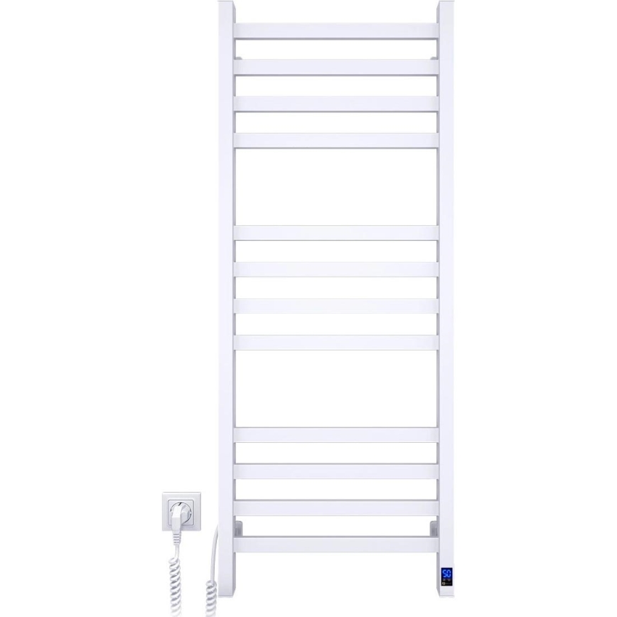 Банен кърпник AVANGARD с термостат 459W/230V 120,6 cm IP44 бял ляв с квадратен профил