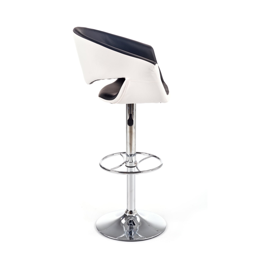 Бар стол 115x60 см бял/черен/лъскав хром