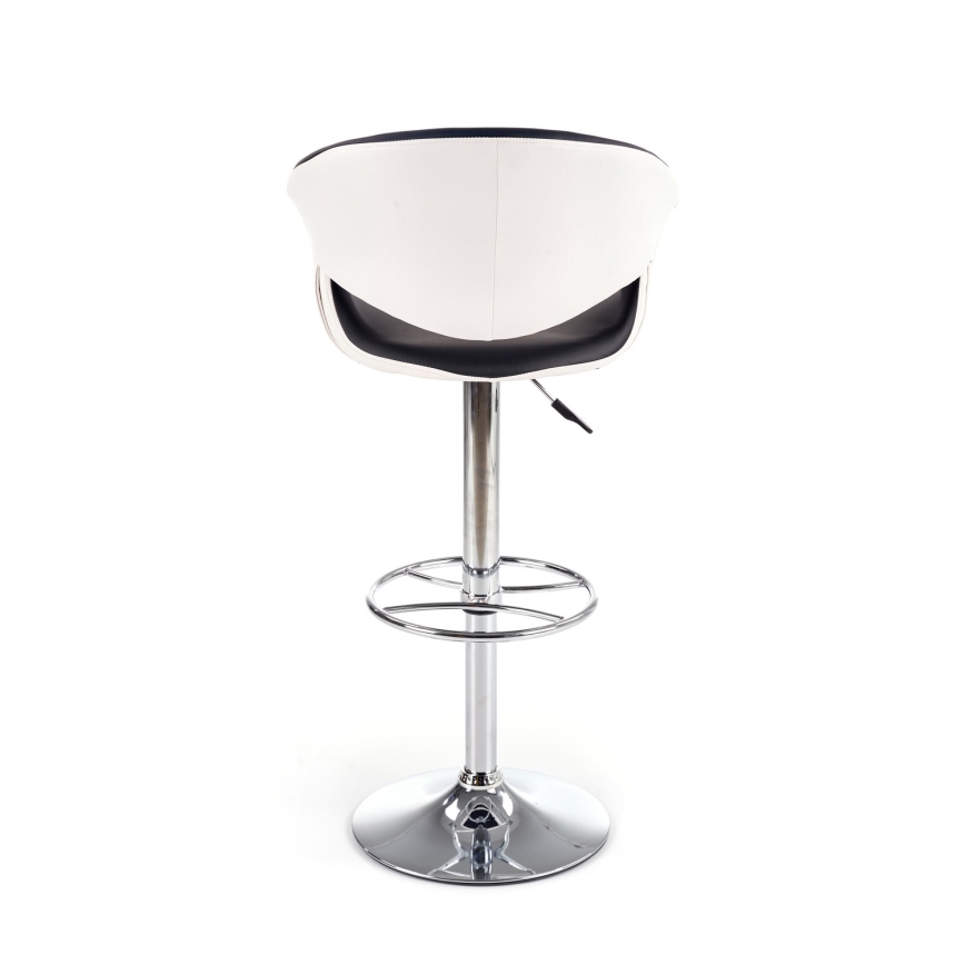 Бар стол 115x60 см бял/черен/лъскав хром