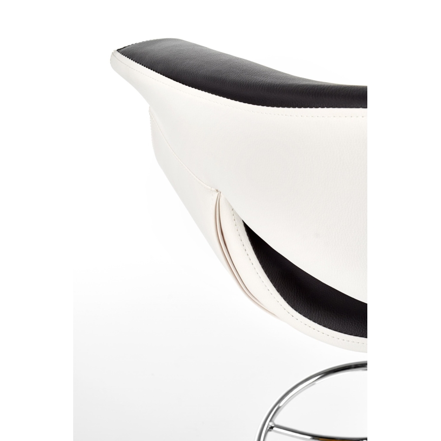 Бар стол 115x60 см бял/черен/лъскав хром