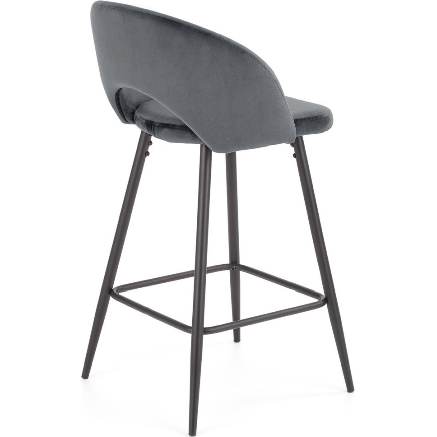 Бар стол 89x49 см сив/черен