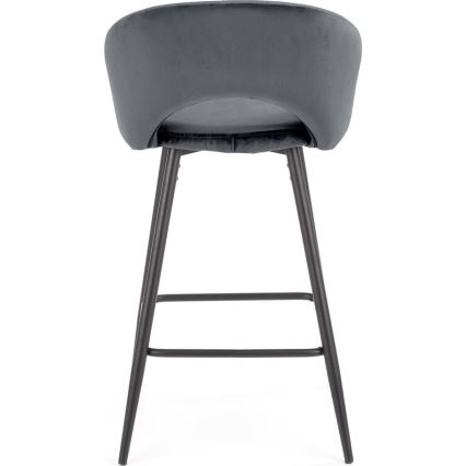 Бар стол 89x49 см сив/черен