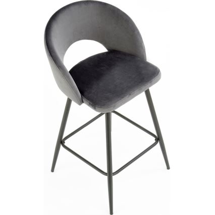 Бар стол 89x49 см сив/черен