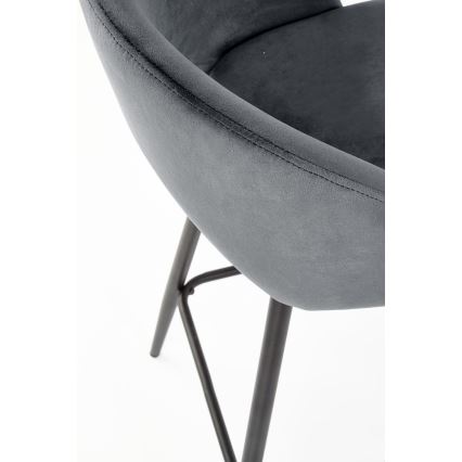 Бар стол 89x49 см сив/черен