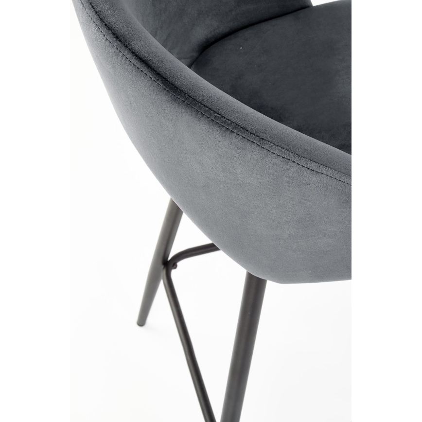 Бар стол 89x49 см сив/черен