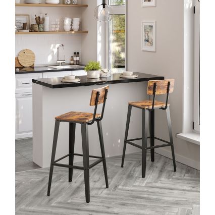 Бар стол AVEN кафяв/черен