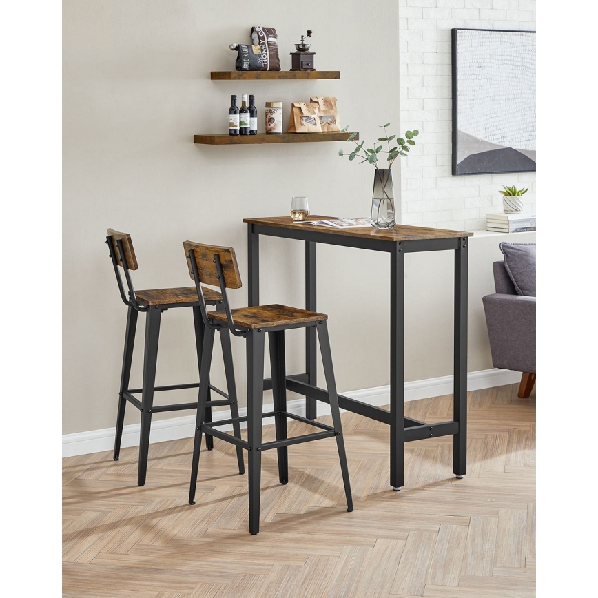 Бар стол AVEN кафяв/черен