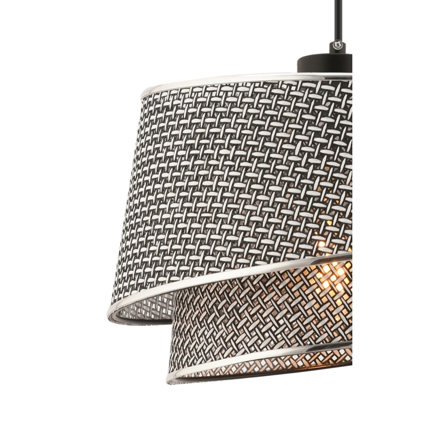 BARETTE Висяща лампа 1xE27/60W/230V Сива/Лъскав хром
