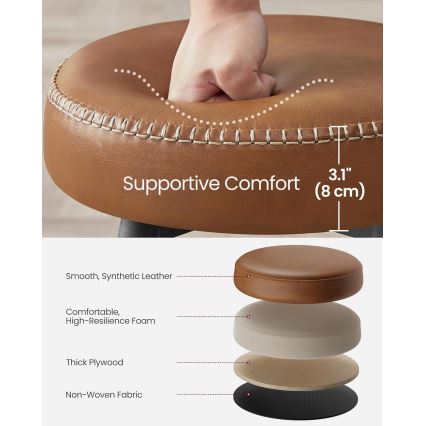 Баров стол LIOR кафяв/черен