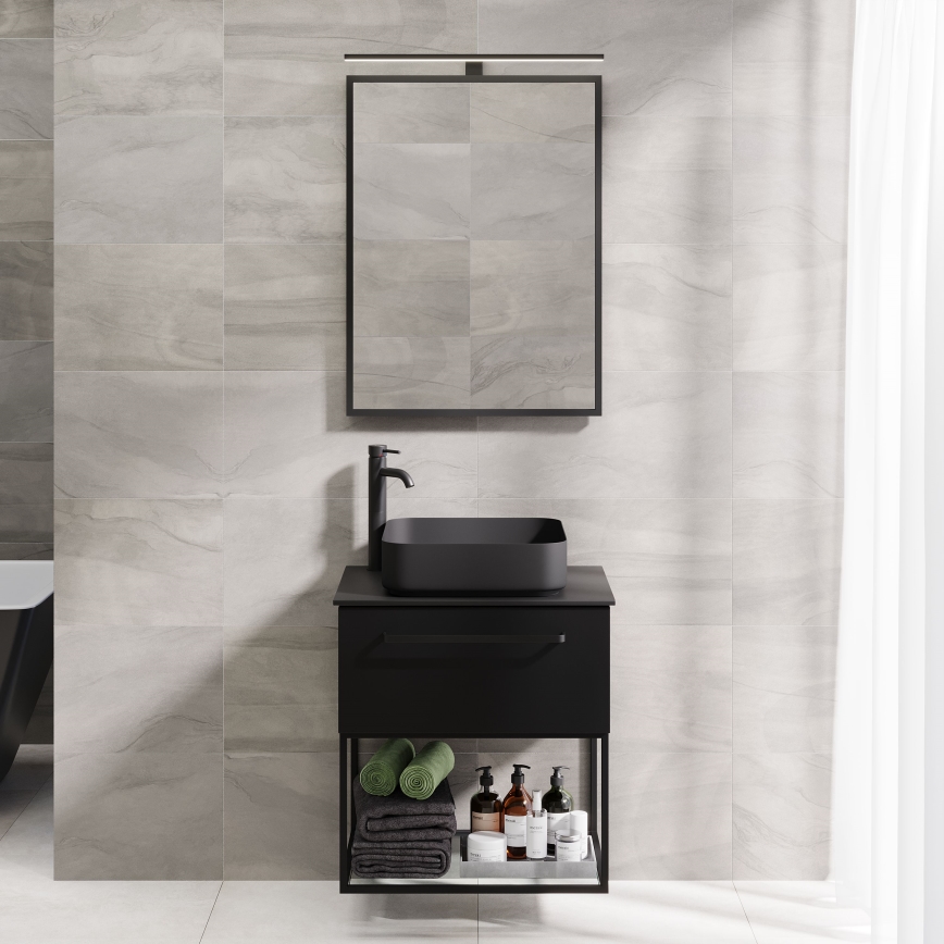 BATH DELUXE 01-060-05-02-00 - Огледало за баня BORGSTED 60x80 см черен