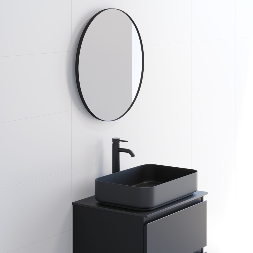BATH DELUXE 01-060-09-02-00 - Огледало за баня BORGSTED Ø 60 см черен