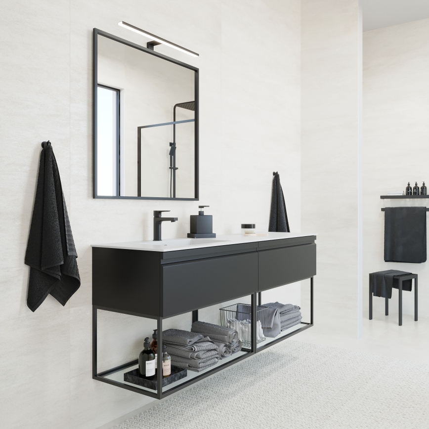 BATH DELUXE 01-080-05-02-00 - Огледало за баня BORGSTED 80x80 см черен